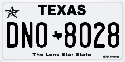 TX license plate DNO8028