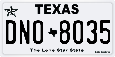 TX license plate DNO8035