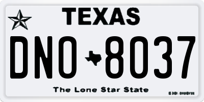 TX license plate DNO8037