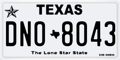 TX license plate DNO8043