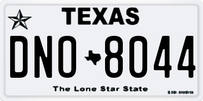 TX license plate DNO8044