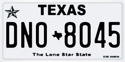 TX license plate DNO8045