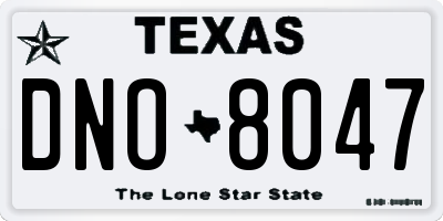TX license plate DNO8047