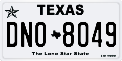 TX license plate DNO8049