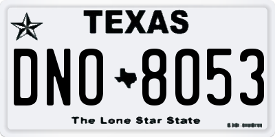TX license plate DNO8053