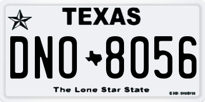 TX license plate DNO8056