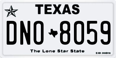 TX license plate DNO8059