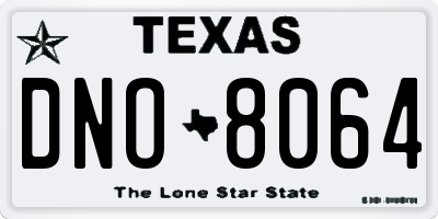 TX license plate DNO8064