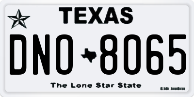 TX license plate DNO8065
