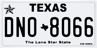 TX license plate DNO8066
