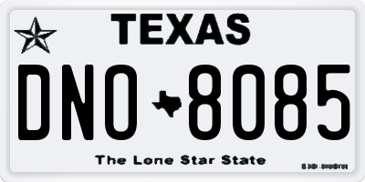 TX license plate DNO8085