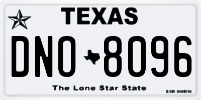 TX license plate DNO8096