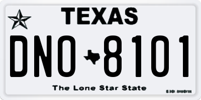 TX license plate DNO8101