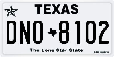 TX license plate DNO8102