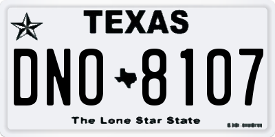 TX license plate DNO8107