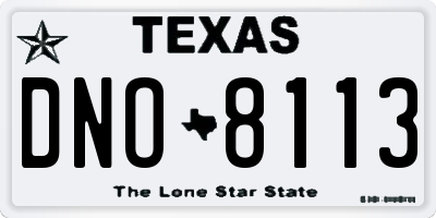 TX license plate DNO8113