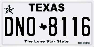 TX license plate DNO8116