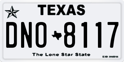 TX license plate DNO8117