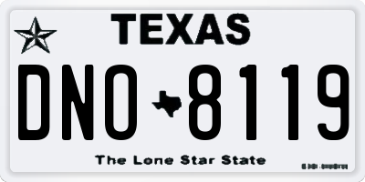 TX license plate DNO8119