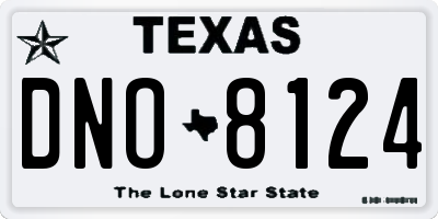 TX license plate DNO8124