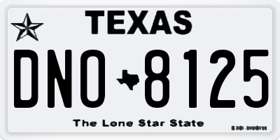 TX license plate DNO8125