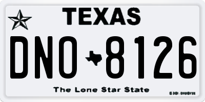 TX license plate DNO8126
