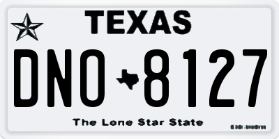 TX license plate DNO8127