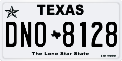 TX license plate DNO8128