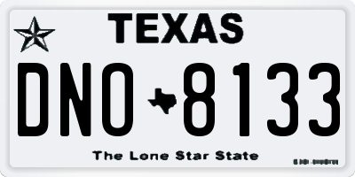 TX license plate DNO8133