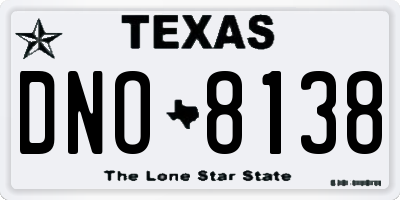 TX license plate DNO8138