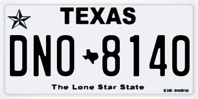 TX license plate DNO8140