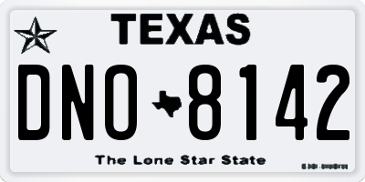 TX license plate DNO8142