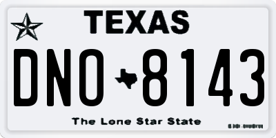 TX license plate DNO8143