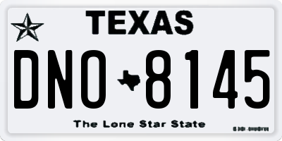 TX license plate DNO8145
