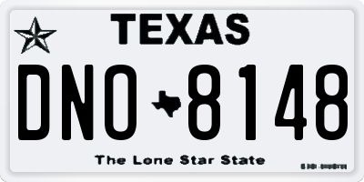 TX license plate DNO8148