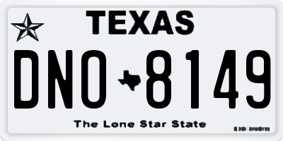 TX license plate DNO8149