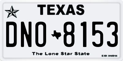 TX license plate DNO8153
