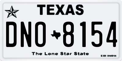 TX license plate DNO8154