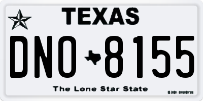 TX license plate DNO8155