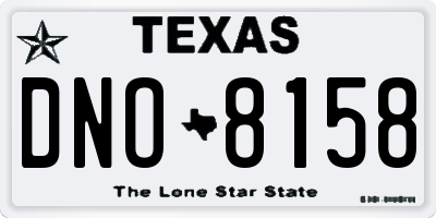 TX license plate DNO8158