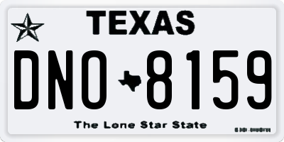 TX license plate DNO8159