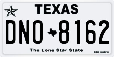 TX license plate DNO8162