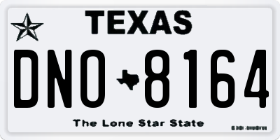 TX license plate DNO8164