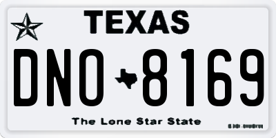 TX license plate DNO8169