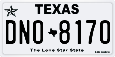 TX license plate DNO8170