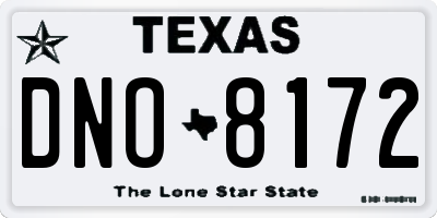 TX license plate DNO8172