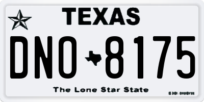 TX license plate DNO8175