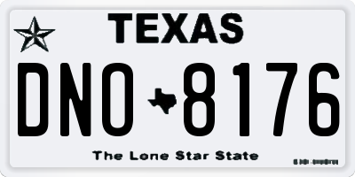 TX license plate DNO8176