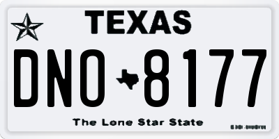 TX license plate DNO8177