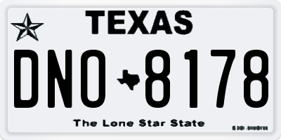 TX license plate DNO8178